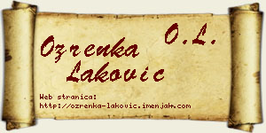 Ozrenka Laković vizit kartica